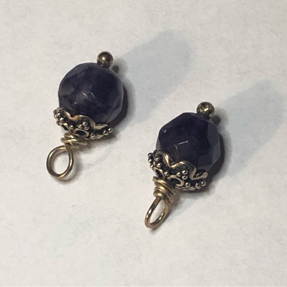 Amethyst Compose Earring Charms 925 Silver - Picture 4 of 5